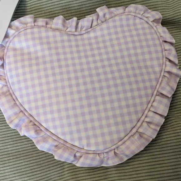 Stoney Clover Lane Pastel Picnic Lavender Ruffle Heart Pouch
